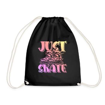 skate skating - Drawstring Bag - black - Front