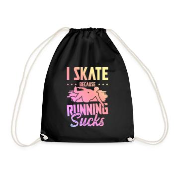 skate skating - Drawstring Bag - black - Front