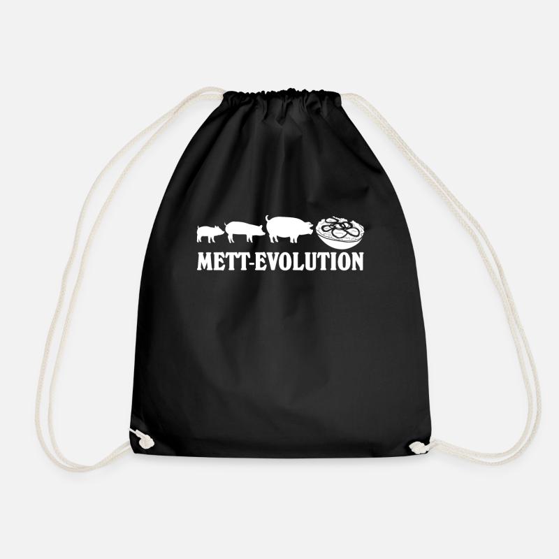 Mettbrötchen Hackfleisch Mett - Turnbeutel - Schwarz
