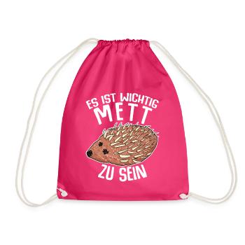Mettigel Hackfleisch Mett Hack - Turnbeutel - Fuchsia - Vorne