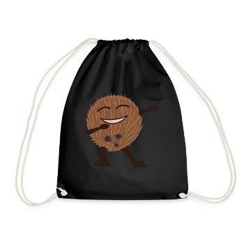 Coconut dances coconuts - Drawstring Bag - black - Front