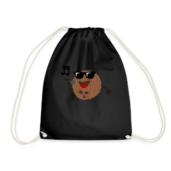 Coconut Singing Music Singing Coconuts - Drawstring Bag - black - Front