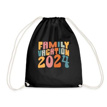 Voyage en famille 2024 Vacances en famille - Sac de sport léger - noir - Devant