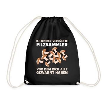 Pilz Pilzsammler Pilze - Turnbeutel - Schwarz - Vorne