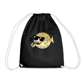 Poisson-globe chantant - Sac de sport léger - noir - Devant