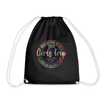 What Happens On The Girls Trip 2024 - Drawstring Bag - black - Front