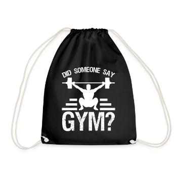 Fitness Gym Strongman Bodybuilder - Drawstring Bag - black - Front