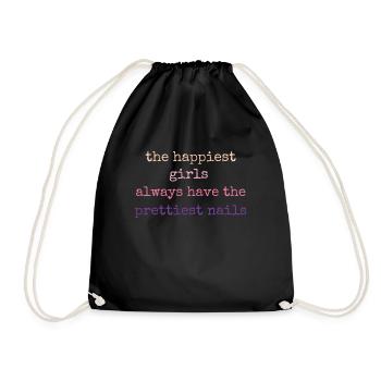 The happiest girls have the prettiest - Drawstring Bag - black - Front