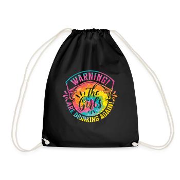 Avertissement Les filles boivent à nouveau - Sac de sport léger - noir - Devant