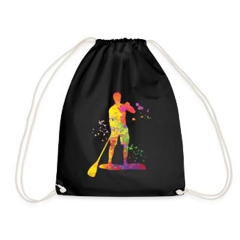 Stand Up Paddling Stand Up Board Sup - Drawstring Bag - black - Front