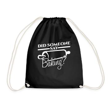 Backen Bäckerei Bäcker Konditor - Turnbeutel - Schwarz - Vorne