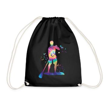 Stand Up Paddling Stand Up Board Sup - Drawstring Bag - black - Front