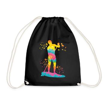 Stand Up Paddling Stand Up Board Sup - Drawstring Bag - black - Front