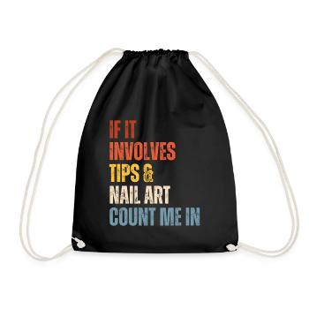 When it comes to tips and nail art nail salon - Drawstring Bag - black - Front