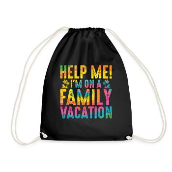 Hilfe, Ich Bin Im Familienurlaub - Turnbeutel - Schwarz - Vorne