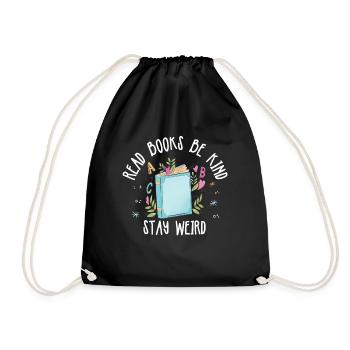 Reading books Be friendly Crazy Reading - Drawstring Bag - black - Front