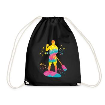 Stand Up Paddling Stand Up Board Sup - Drawstring Bag - black - Front