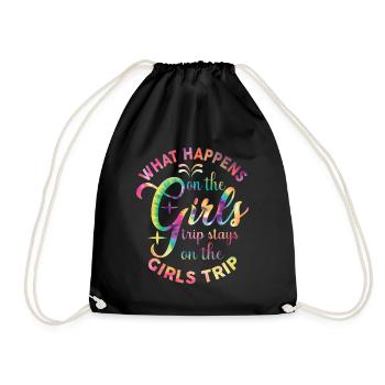 What Happens On The Girls Trip - Drawstring Bag - black - Front