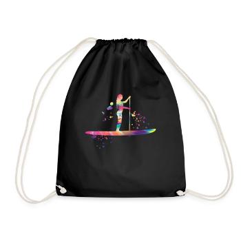Stand Up Paddling Stand Up Board Sup - Drawstring Bag - black - Front