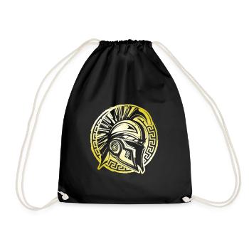 Casque Spartiate Gym Gladiateur Mythologie Or - Sac de sport léger - noir - Devant