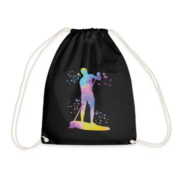Stand Up Paddling Stand Up Board Sup - Drawstring Bag - black - Front