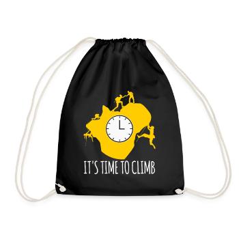 Mountain Climbing Carabiner Climber - Drawstring Bag - black - Front