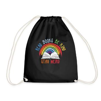 Reading Books Friendly Being Crazy Reading - Drawstring Bag - black - Front