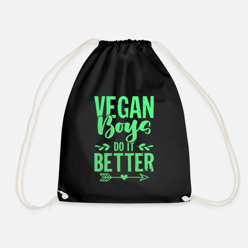 vegan boy - Turnbeutel - Schwarz