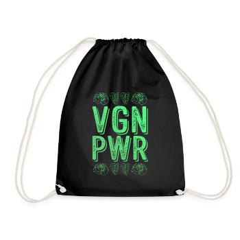Vegan Power - Drawstring Bag - black - Front
