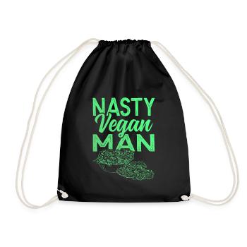 Homme végétalien - Sac de sport léger - noir - Devant