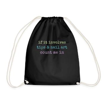 When it comes to tips and nail art nail salon - Drawstring Bag - black - Front