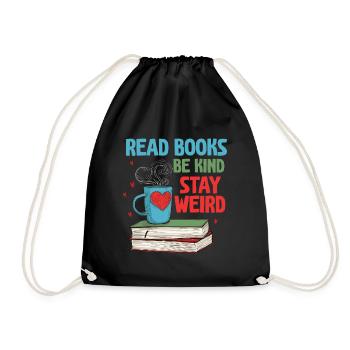 Reading Books Friendly Being Crazy Reading - Drawstring Bag - black - Front
