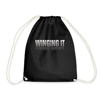 Winging it même quand je ne devrais pas faire du wingsurf - Sac de sport léger - noir - Devant