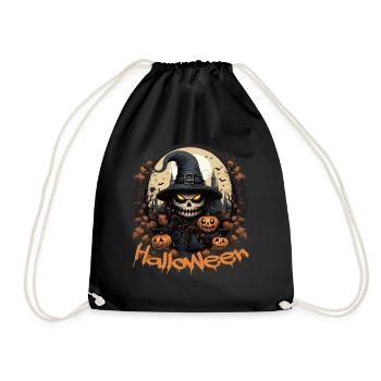 Retro Vintage Witch Halloween Vibes - Drawstring Bag - black - Front