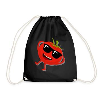 Tomato with Sunglasses Tomatoes - Turnbeutel - Schwarz - Vorne