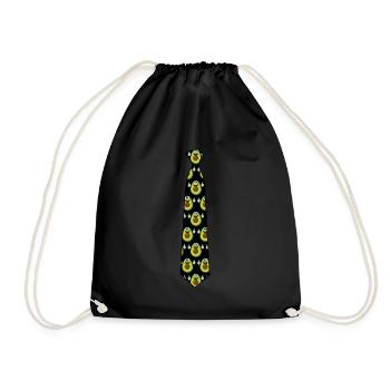 Avocado Tie with Avocados - Drawstring Bag - black - Front