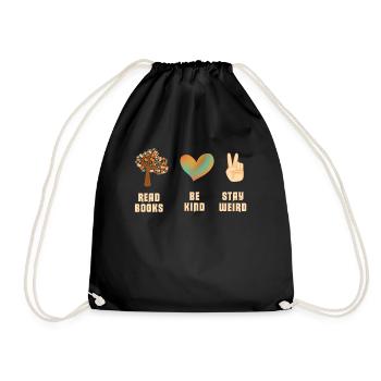 Reading Books Friendly Being Crazy Reading - Drawstring Bag - black - Front