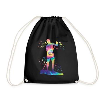 Stand Up Paddling Stand Up Board Sup - Drawstring Bag - black - Front