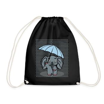 Elephant in rain Elephants - Turnbeutel - Schwarz - Vorne