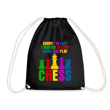 Funny Chess Pieces - Turnbeutel - Schwarz - Vorne