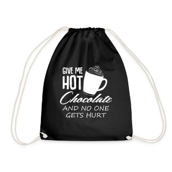 Hot Chocolate Joke with Cacao - Drawstring Bag - black - Front