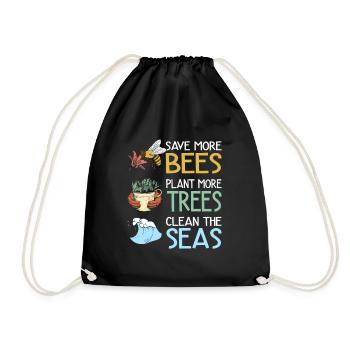 Earth Day Climate Change Environmentalists - Drawstring Bag - black - Front