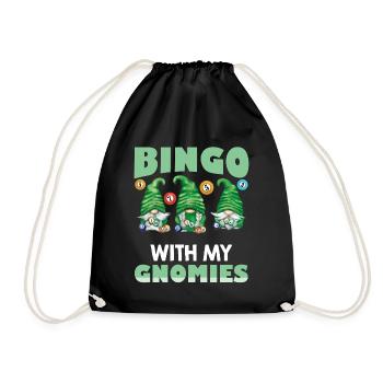 Bingo avec mes gnomies Bingo drôle - Sac de sport léger - noir - Devant