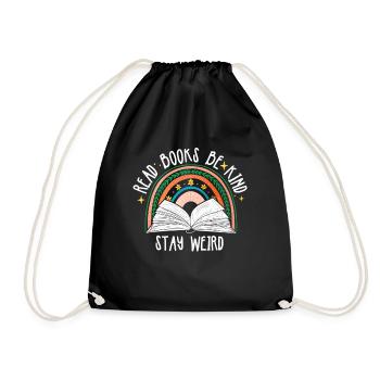 Reading Books Friendly Being Crazy Reading - Drawstring Bag - black - Front