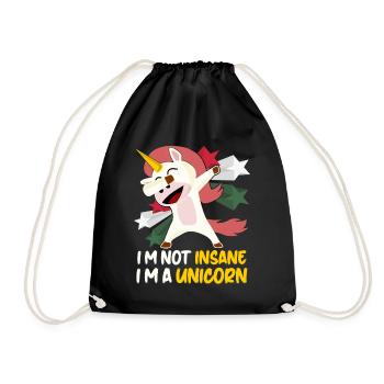 Insane Unicorn Insanity - Turnbeutel - Schwarz - Vorne