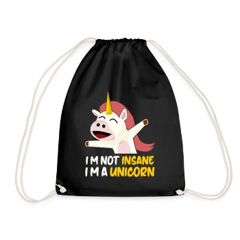 Insane Unicorn - Turnbeutel - Schwarz - Vorne