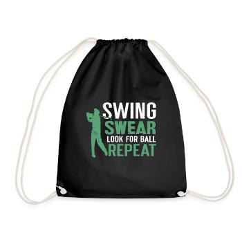 Golf Geschenk Für Golfer - Turnbeutel - Schwarz - Vorne