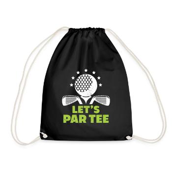 Golf Geschenk Für Golfer - Turnbeutel - Schwarz - Vorne