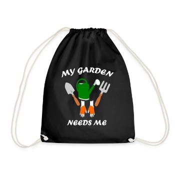 Garden Gardening Landscaping Gardener - Drawstring Bag - black - Front