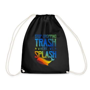 Save the Ocean Environmental Protection - Drawstring Bag - black - Front